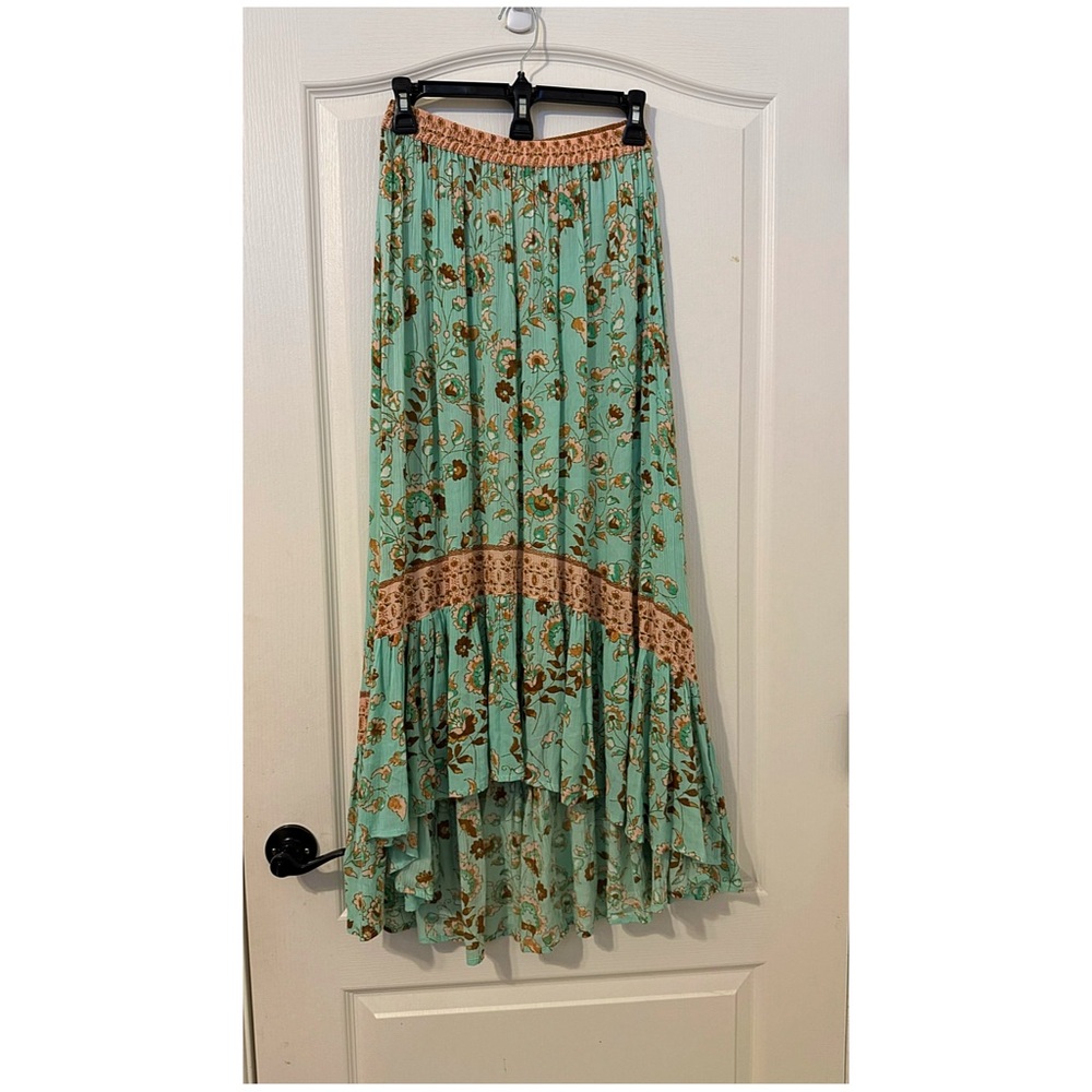 Floral print high low skirt